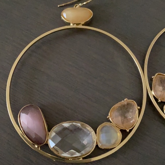 Anthropologie stone hoop earrings - Picture 3 of 3